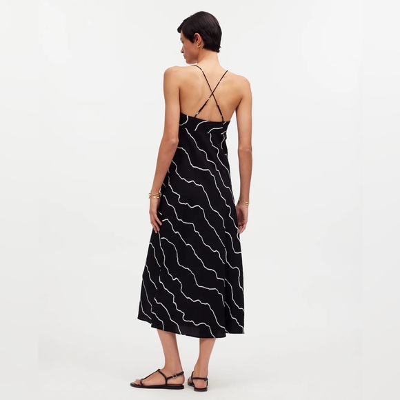 NEW Madewell The Layton Midi Slip Dress Size 2 Black & White Stripe $128 Retail - Picture 10 of 12